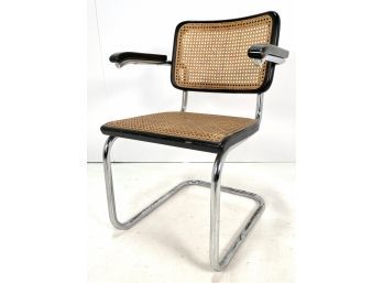 Vintage Marcel Breuer Cesca Style Cane And Chrome Armchair Made By THONET