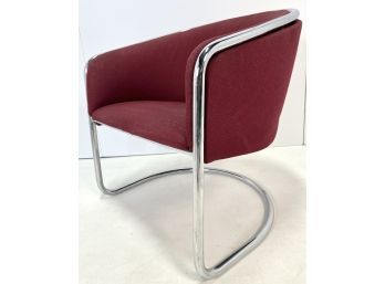 Vintage 1970s Cantilever Barrel Back Club Chair In The Style Of THONET (no Label So Not Sure)
