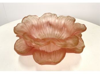 Gorgeous Vintage Dorothy Thorpe Acrylic Resin Large Lotus Flower Decorative Bowl