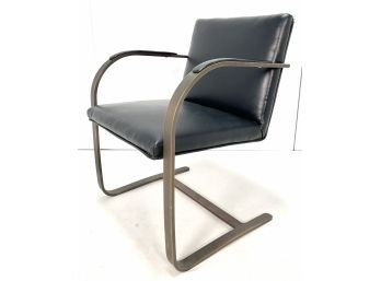 Vintage Flat Bar Bronze Frame BRNO Chair Attributed To Knoll
