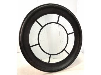 Contemporary Large Architectural Round Black Wall Mirror
