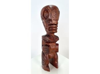Vintage Hawaiian Carved Totem TIKI Signed KIMITETE Female Sculpture