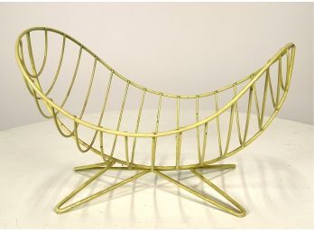 THE CUTEST Mid Century 1950s Yellow Wire Atomic Fruit Bowl