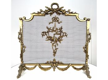 Chic Vintage French Style Brass Firescreen #1