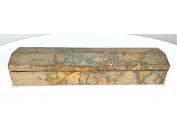 Vintage Wood Map Wrapped Box