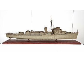 Large Vintage Copper Hull Model Battleship