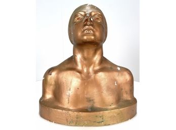Large Art Deco Oscar Bach 1916 Decorative Plaster Sculpture Bust Of A Woman