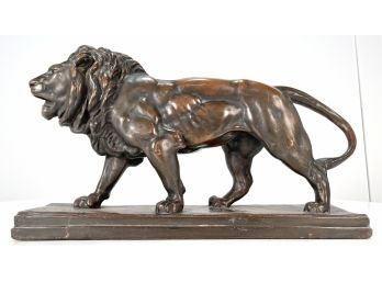 Turn Of The Century Signed Antoine-louis BAYRE Lion Sculpture, Bronze Clad.