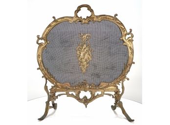 Beautiful Vintage French Style Brass Firescreen #2