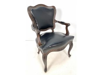 Vintage French Style Armchair Black Upholstery