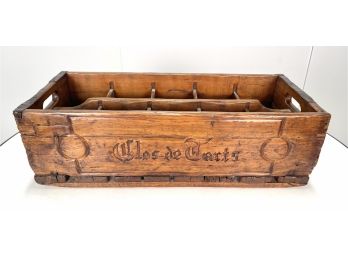 19th Century Clos De Tarts Wine Wood Crate FRENCH