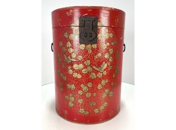 Large Antique Red & Gold Decorative Chinese Table Stand Trunk Storage