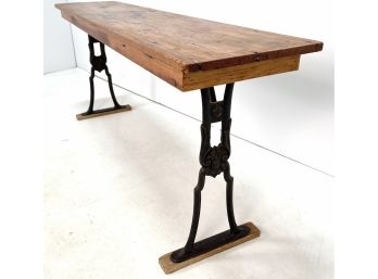 RECLAIMED. Antique Bench Or Console Table Reclaimed Wood Top With Metal Legs