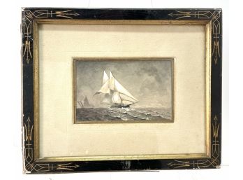 Antique Victorian Nautical Seascape Painting