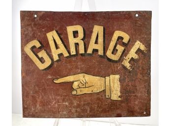 Antique Metal GARAGE Trade Sign. Double Sided.
