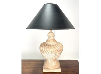 Contemporary Swirl Base Table Lamp With Shade