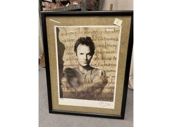 Signed STING Lithograph With Certificate Of Authenticity