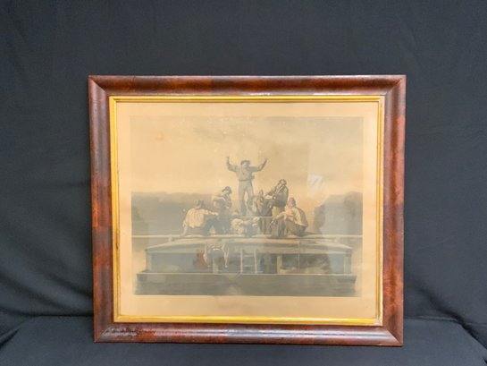 'The Jolly Flatboatmen' Framed Lithograph- George Caleb Bingham