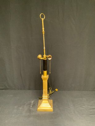 Large Black And Brass Neoclassical Table Lamp - As Is