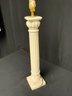 White Plaster Doric Style Column Table Lamp