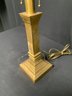 Large Black And Brass Neoclassical Table Lamp - As Is