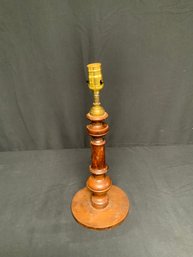 Antique Wooden Candlestick Table Lamp