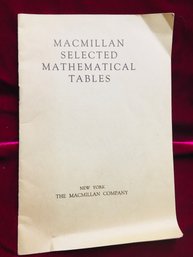 1936 Macmillan Selected Mathematical Tables