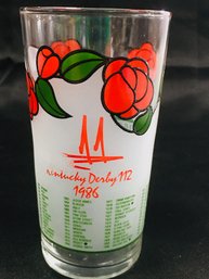 Kentucky Derby Official Issue Glass 1986