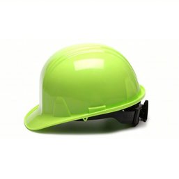 Hard Hat: Front Brim Head Protection, ANSI Classification Type 1, Class E, Hi-Visibility Green, SL (LB 52)