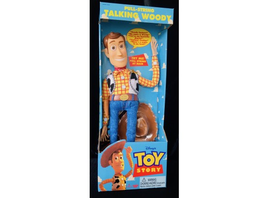 Original 1995/96 TOY STORY Pull String WOODY Still New In Box - Thinkway Toys 16'