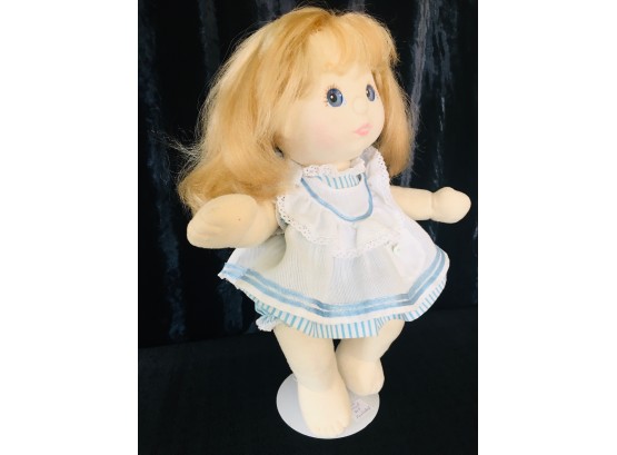 My Child - Mattel 1985 Blonde Hair, Blue Eyes, Blue & White Dress