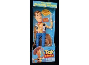 Original 1995/96 TOY STORY Pull String WOODY Still New In Box - Thinkway Toys 16'
