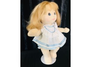 My Child - Mattel 1985 Blonde Hair, Blue Eyes, Blue & White Dress