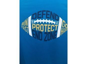 SZ L 14-16 TEK BEAR Blue Graphic Shirt - DEFEND PROTECT END ZONE