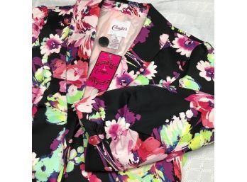 M- NWT - Candie's Jacket 'CAMERA READY Vibrant Floral' *AS SEEN ON BLUE BLOODS TV SHOW*