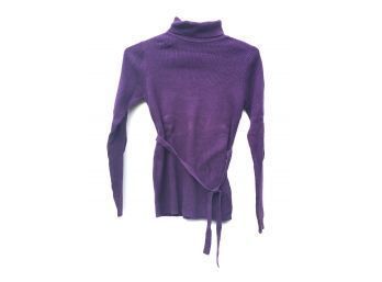 Sz XL - All Cotton Purple Turtle Neck With Belt BY: Greeno's  (S16)