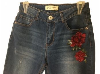 Sz 14Y GUESS JEANS With Red Roses