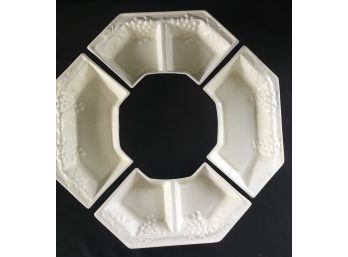 VTG California USA Pottery Chip & Dip -  White Grape Design #178