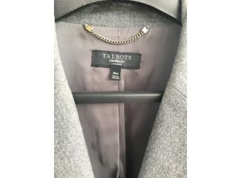 Sz 18w - TALBOTS Soft Gray Wool Blazer Jacket