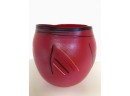 Donald Carlson Art Studio - 'Siletz Basket'  Contemporary Handblown Glass Bowl Vase Signed & Numbered