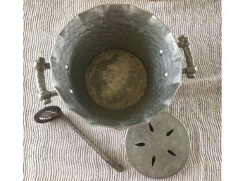 3 Piece Hammered Aluminum Round Ice Bucket  Hand Forged EVERLAST METAL