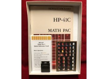 VTG Hewlett-Packard  HP41 Math I Pac WITH The Module, Manual, Quick Reference, Overlays And Box.