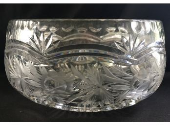 Elaborate Lead Crystal Cut Glass Bowl Over 4LBS - Gorgeous With Full Coverage Design