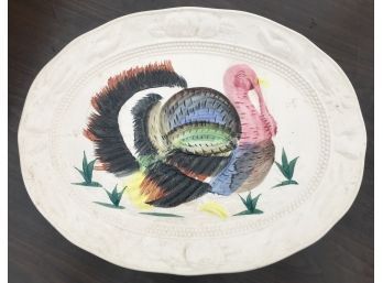 Hand Painted Turkey Platter - Made In Japan