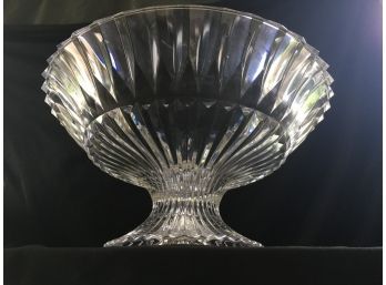 Over 10 Lbs  Czech Bohemian Lead Crystal Glass Very Large Bowl - BOLD Triangular Design - Starburst  Center