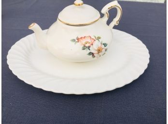 VTG 'Briar Rose' Tea Pot By House Of Webster & Johnson Bros. Ironstone England