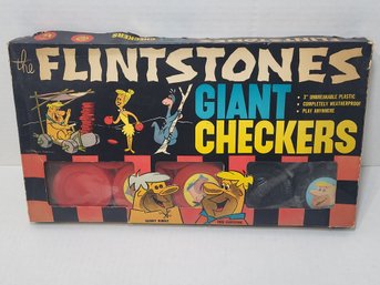 Rare 1960s Empire Toys Flintstones Giant Checkers Game Complete Hanna Barbera