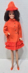 1970 Barbie Mod Vintage Mattel Outfit #1789 FIERY FELT COAT, HAT, & SHOES