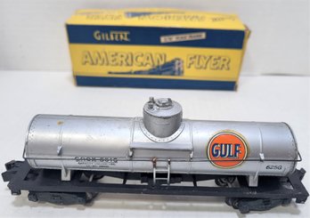 1950'S VINTAGE AMERICAN FLYER S SCALE #625G Gulf Tank Car 3/16' With Original Box