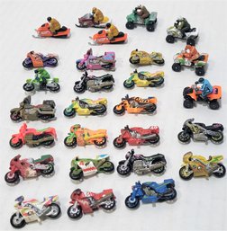 Grouping Of 27 Miniature Motorcycles, Snowmobiles, ATV's
